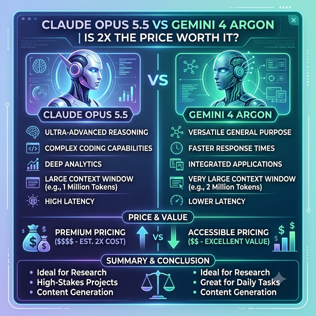 Claude Opus 5.5 vs Gemini 4 Argon: Is 2x the Price Worth It? — illustrative featured image